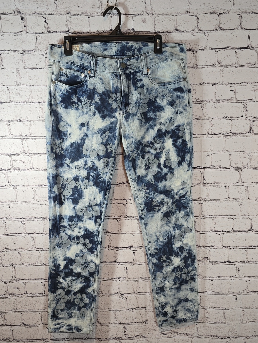 Polo Ralph Lauren Indigo Floral Tie-Dye "Tompkins Skinny" Jeans Size 30